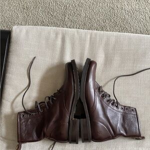 Frye Veronica Brown Combat Boots 7.5